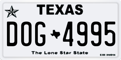 TX license plate DOG4995