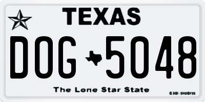 TX license plate DOG5048
