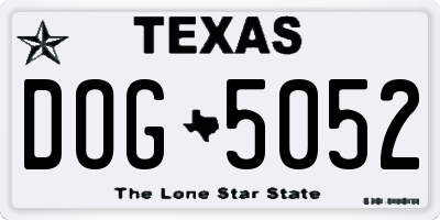 TX license plate DOG5052
