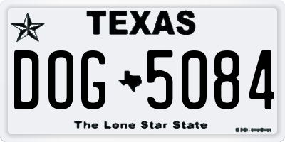 TX license plate DOG5084