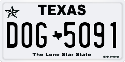 TX license plate DOG5091