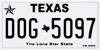 TX license plate DOG5097