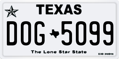 TX license plate DOG5099