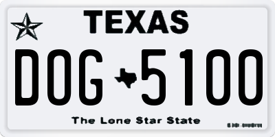 TX license plate DOG5100