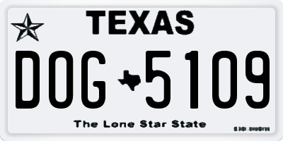 TX license plate DOG5109