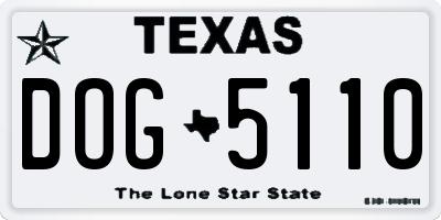 TX license plate DOG5110