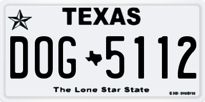 TX license plate DOG5112