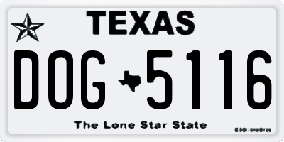 TX license plate DOG5116