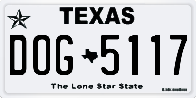TX license plate DOG5117