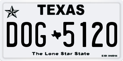 TX license plate DOG5120