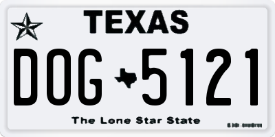 TX license plate DOG5121