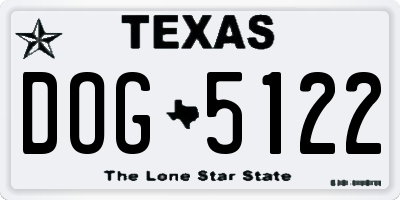 TX license plate DOG5122