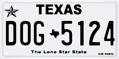 TX license plate DOG5124