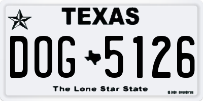 TX license plate DOG5126