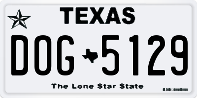TX license plate DOG5129