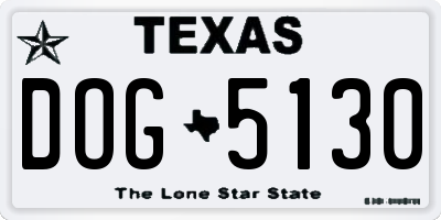TX license plate DOG5130