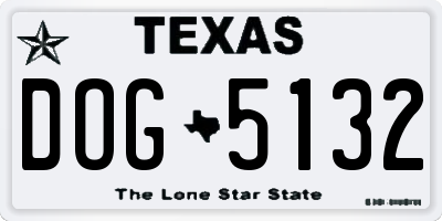 TX license plate DOG5132