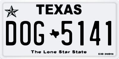 TX license plate DOG5141
