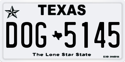 TX license plate DOG5145