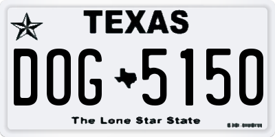 TX license plate DOG5150