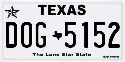 TX license plate DOG5152