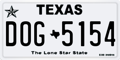 TX license plate DOG5154