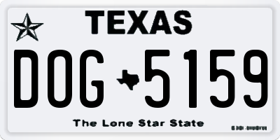 TX license plate DOG5159