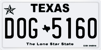 TX license plate DOG5160