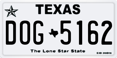 TX license plate DOG5162