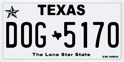 TX license plate DOG5170