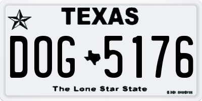 TX license plate DOG5176