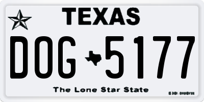 TX license plate DOG5177