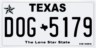 TX license plate DOG5179