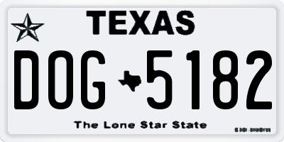 TX license plate DOG5182