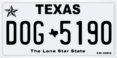 TX license plate DOG5190