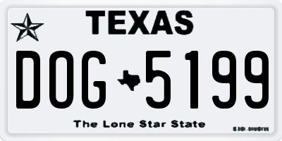 TX license plate DOG5199