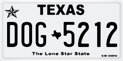 TX license plate DOG5212