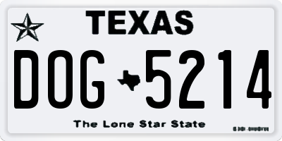 TX license plate DOG5214