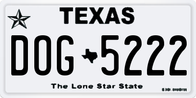 TX license plate DOG5222
