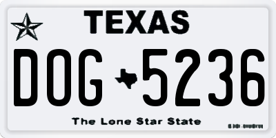 TX license plate DOG5236