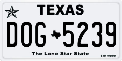 TX license plate DOG5239