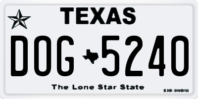 TX license plate DOG5240