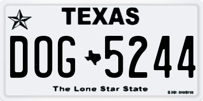TX license plate DOG5244