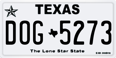TX license plate DOG5273