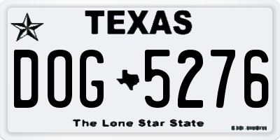 TX license plate DOG5276