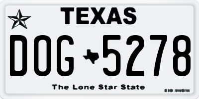 TX license plate DOG5278