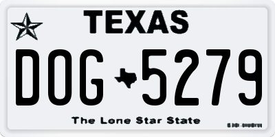TX license plate DOG5279