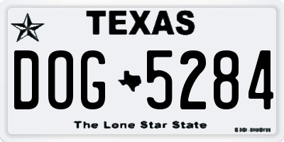 TX license plate DOG5284