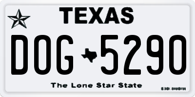 TX license plate DOG5290