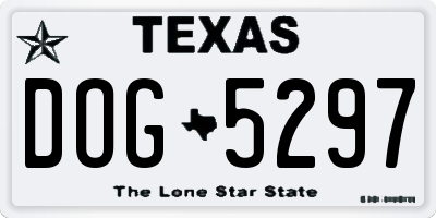 TX license plate DOG5297